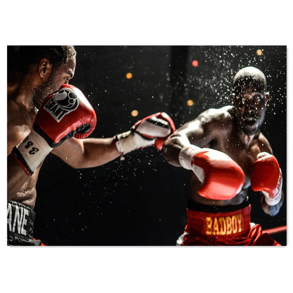 Boxing Canvas Painting Set of 1, Fighter Wall Art Poster, Sport Gym Decor, Bedroom Living Room Home Office Man Cave Decoration