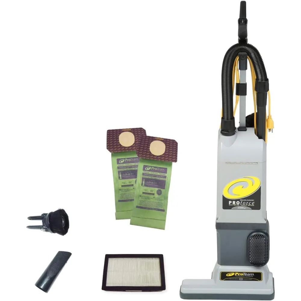 

1500XP Bagged Upright Vacuum Cleaner with HEPA Media Filtration, Commercial Upright Vacuum with On-Board Tools, Corded