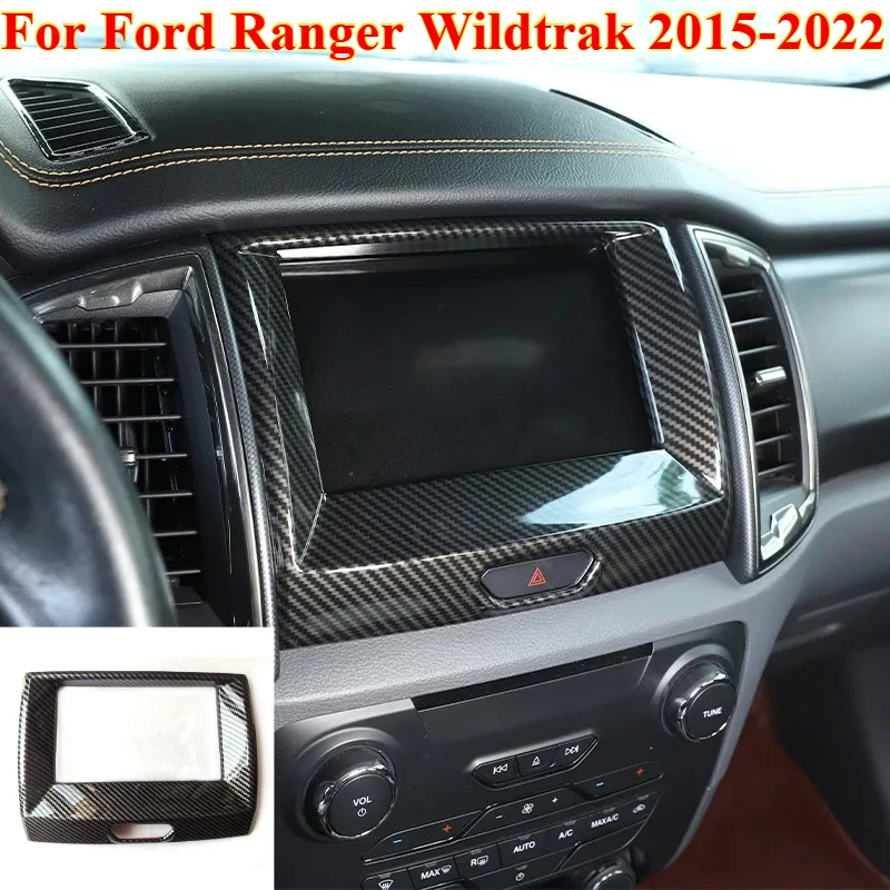 

1PCS Carbon Fiber Car Center Control Navigation Decorative Frame Sticker for For Ford Ranger Wildtrak 2015-2022 Car Accessories