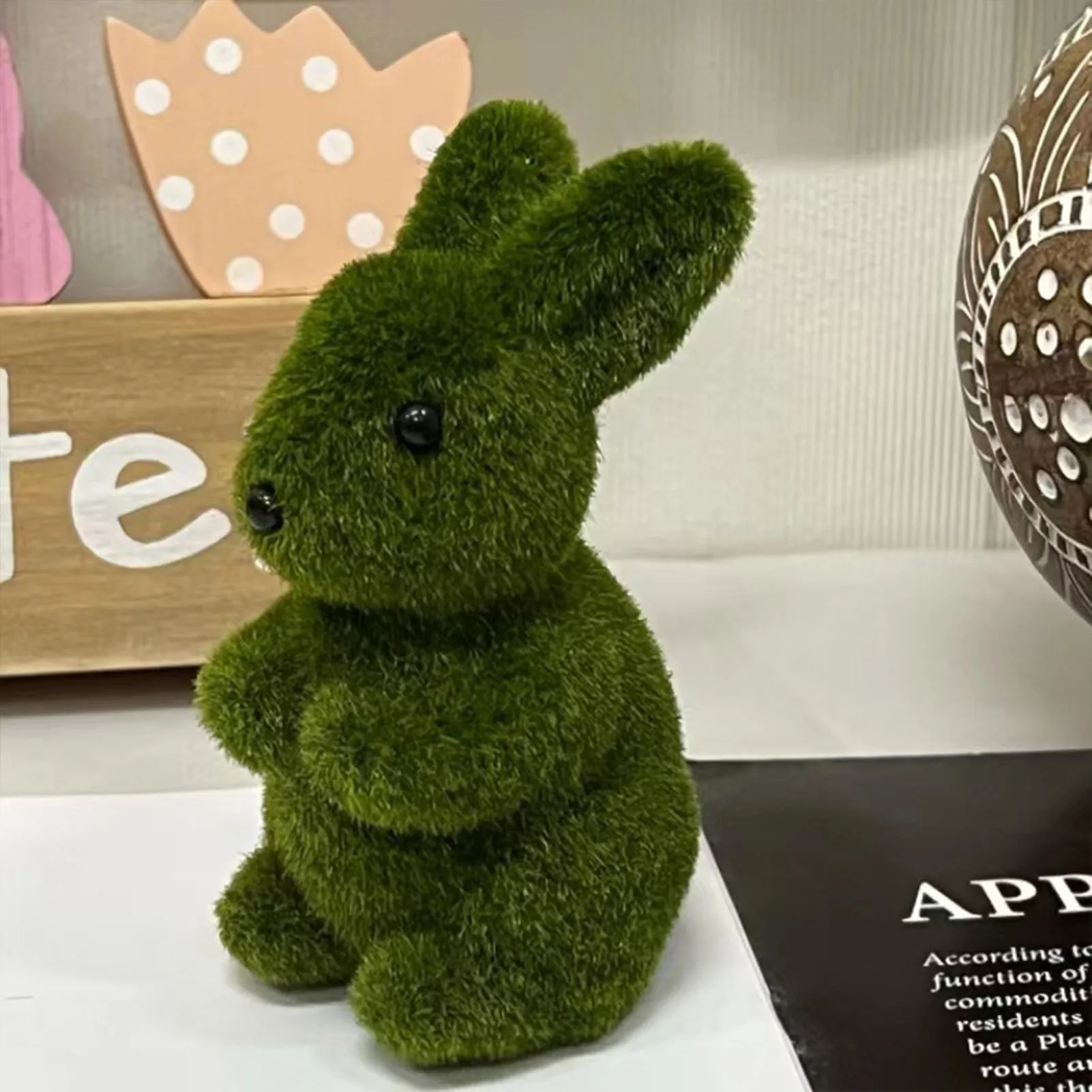 Rabbit Mossy Simulation Toy Plush Animal Doll Lovely Realistic Bunny Christmas Party Home Decorations C66