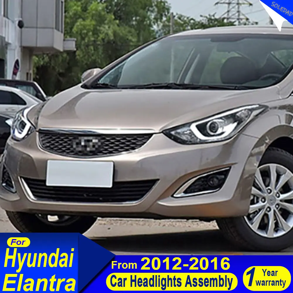

Car LED Headlights For 2012-2016 Hyundai Elantra Headlight Assembly Modification High-end LED DRL Water Steering Lens