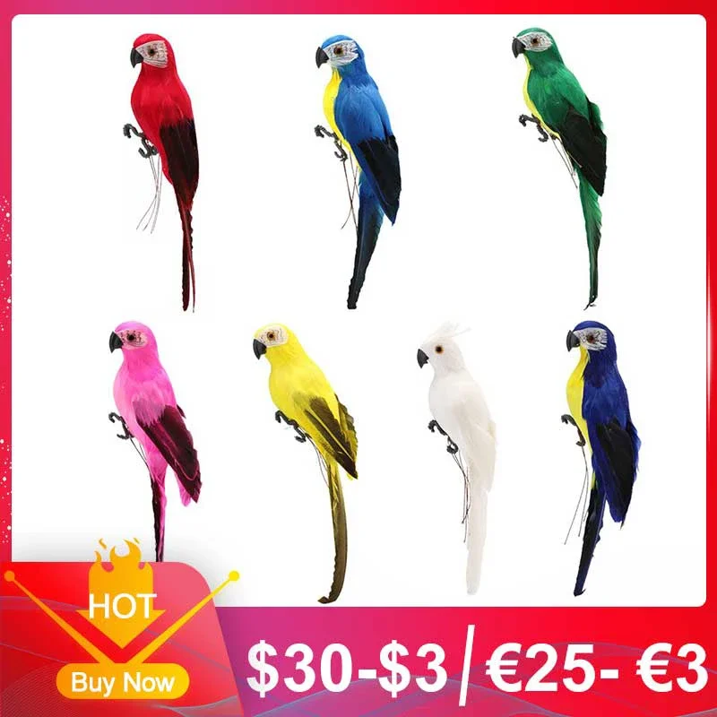 Handmade Foam Feather Artificial Parrot Imitation Bird Model Figurine Foam Birds Parrot Home Garden Decoration Ornament