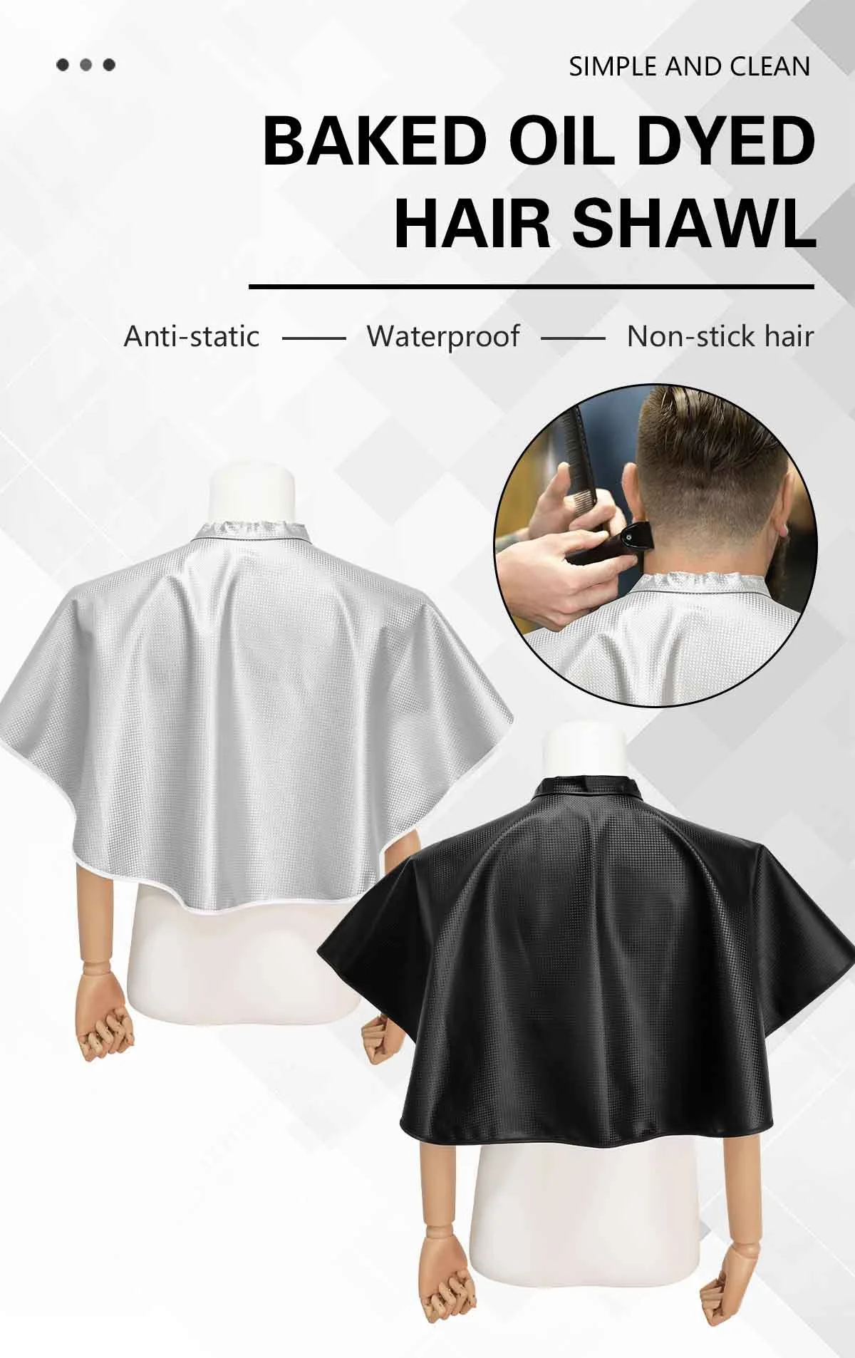 Salon Barber Haar Schneiden Kragen Stylist Schneiden Cape Antistatische Haar Färben Schal Neck Wrap Abdeckung Friseur Friseur Zubehör – Detail 1