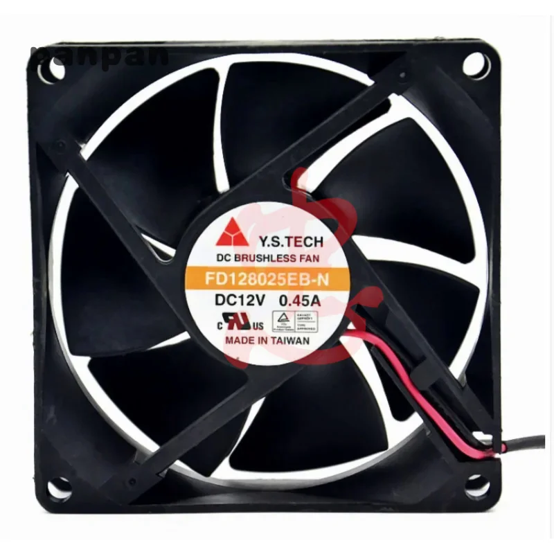 NEW Cooler Fan for Y. S.TECH FD128025EB-N 8025 8cm Double Ball Bearing Chassis Cooling Fan 12V 0.45A 80X25MM