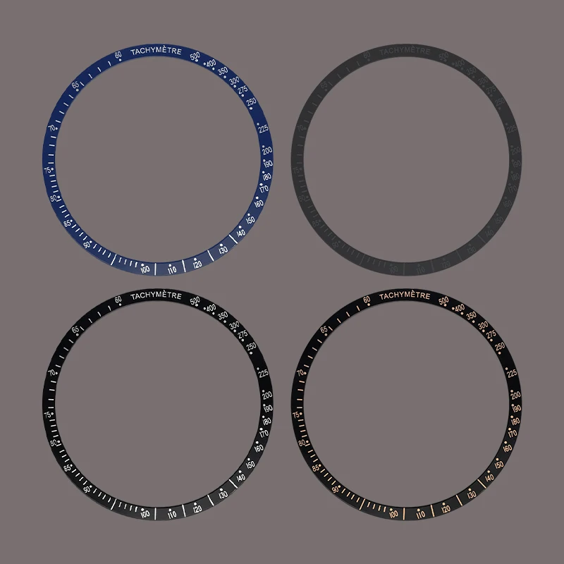 40.7mm×35.2mm Plane Aluminium Bezel Ring Insert Fit For VK63 VK64 Movement Chronograph Quartz Movement Sapphire Crystal Parts
