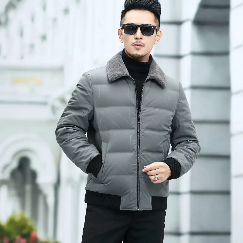 High End Luxe Winte Merk Designer Casual Fashion Duck Down Jassen Mannen Met Bont Jas Windjack Puffer Kleding Mannen C47