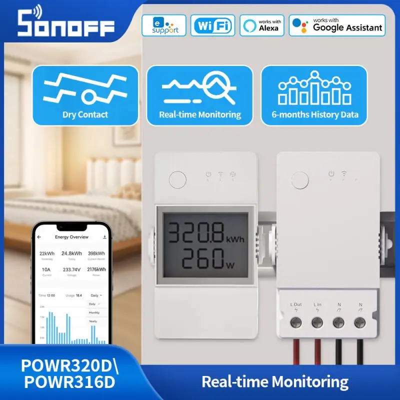 SONOFF TH Elite 20A Interrupteur Connecté WiFi sans fils avec Mesure de Temp.Hum pour Maison SONOFF TH Elite 20A Interrupteur Connecté WiFi sans fils avec Mesure de Temp.Hum pour Maison
