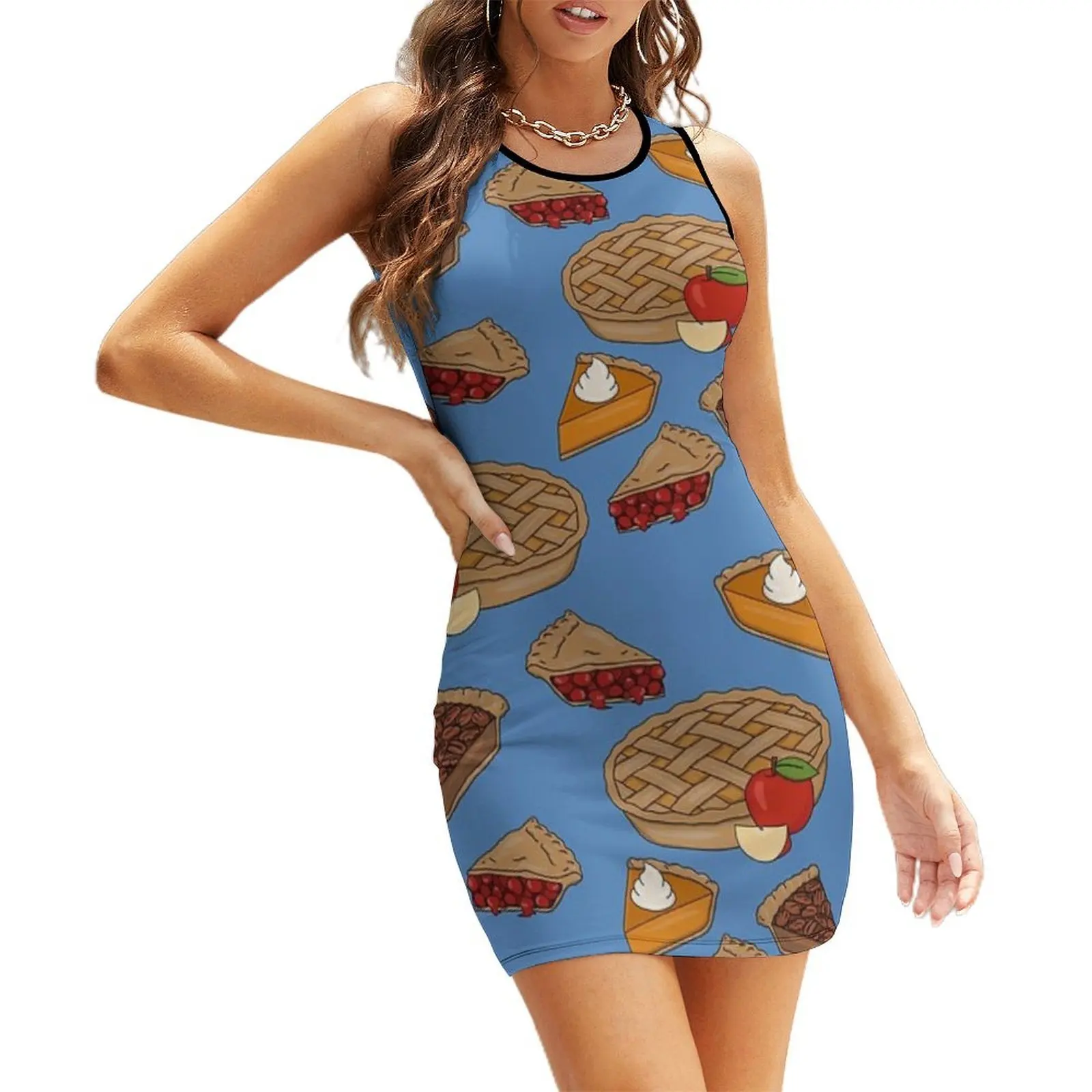 

Thanksgiving Pies - Pecan Cherry Apple Holiday Dessert Sleeveless Sundress wedding dresses for woman dresses summer woman 2025
