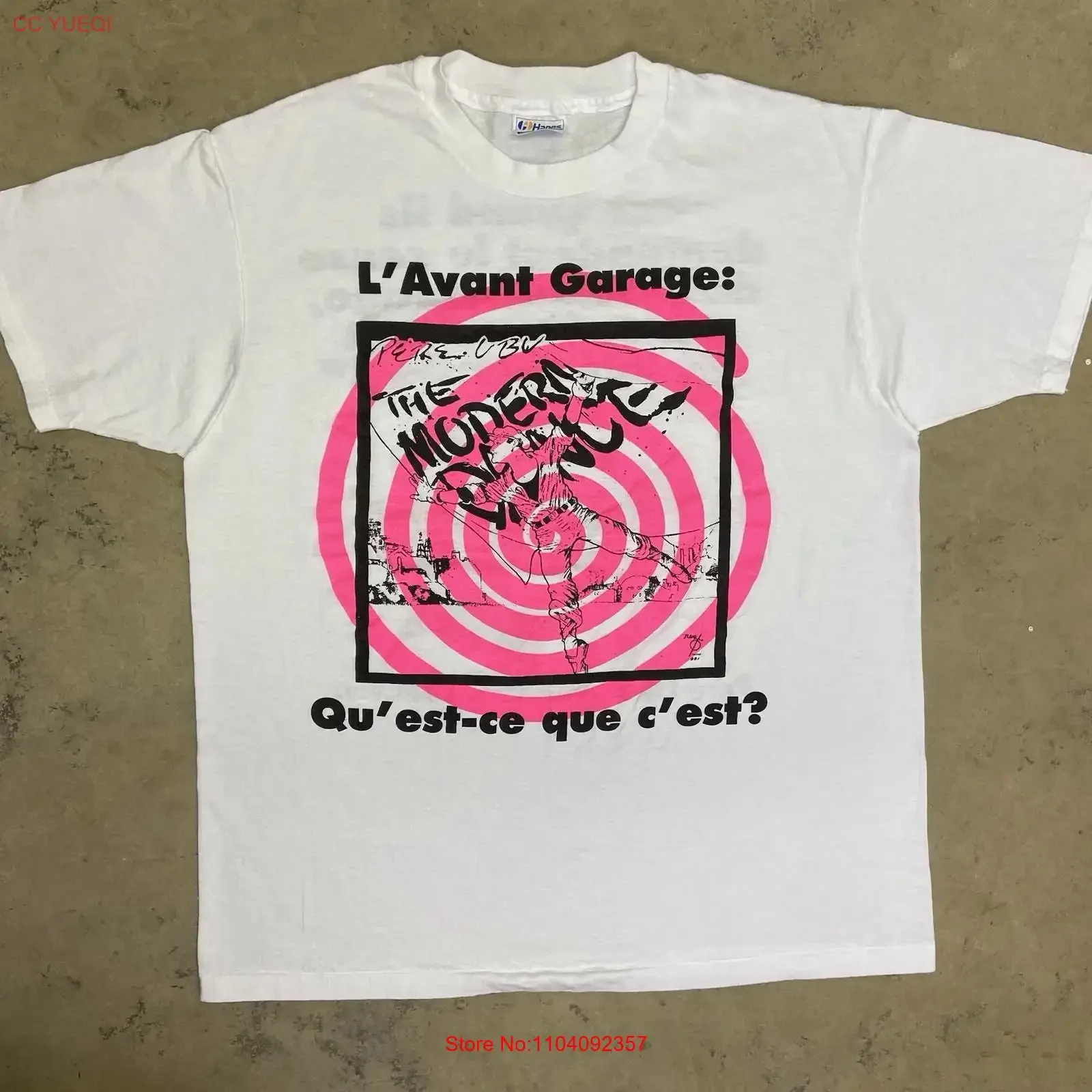 Vintage 80s L Avant Garage Pere Ubu Band T Shirt Size XL Industrial Music vintage Washed graphic Versatile streetwear Casual