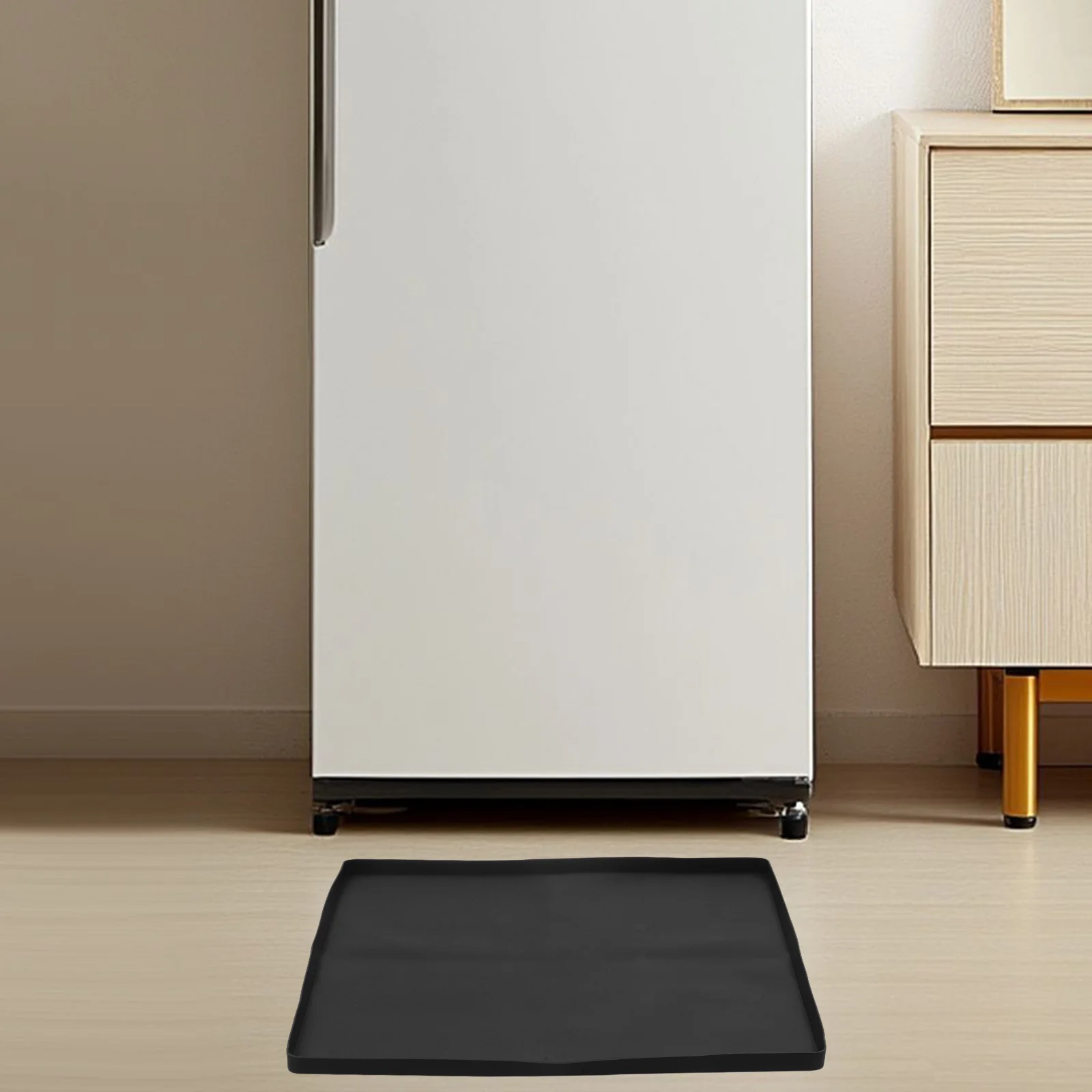 

Silicone Mini Fridge Mat Raised Edges Drip Pan For Carpet Floor Washing Machine Protective Pad Water Absorbent Tray Home Office