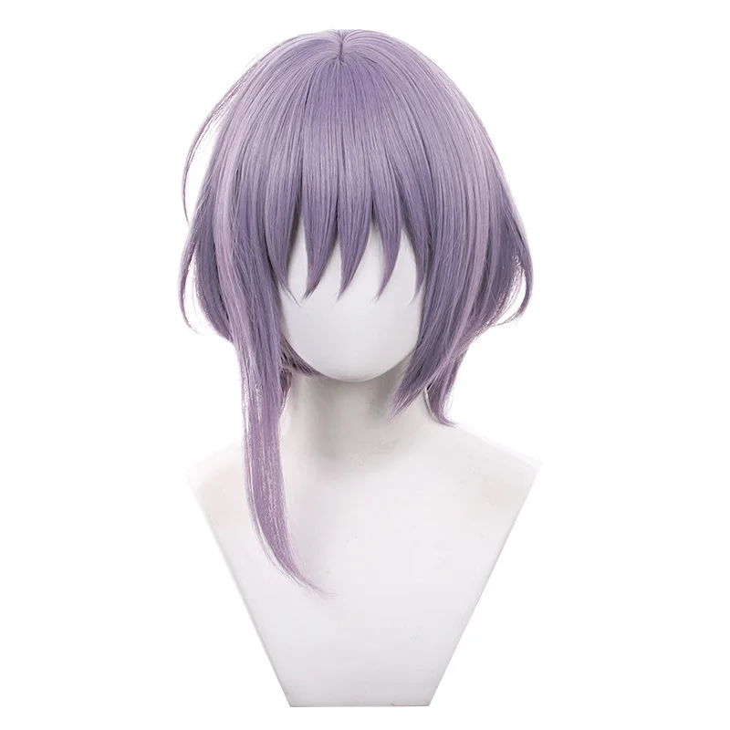 Ave Mujica Amoris Cosplay Wig Nyamu Yūtenji Muted-purple Bob Haircut For Women Girls Role Play Halloween Party Hair + Wig Cap