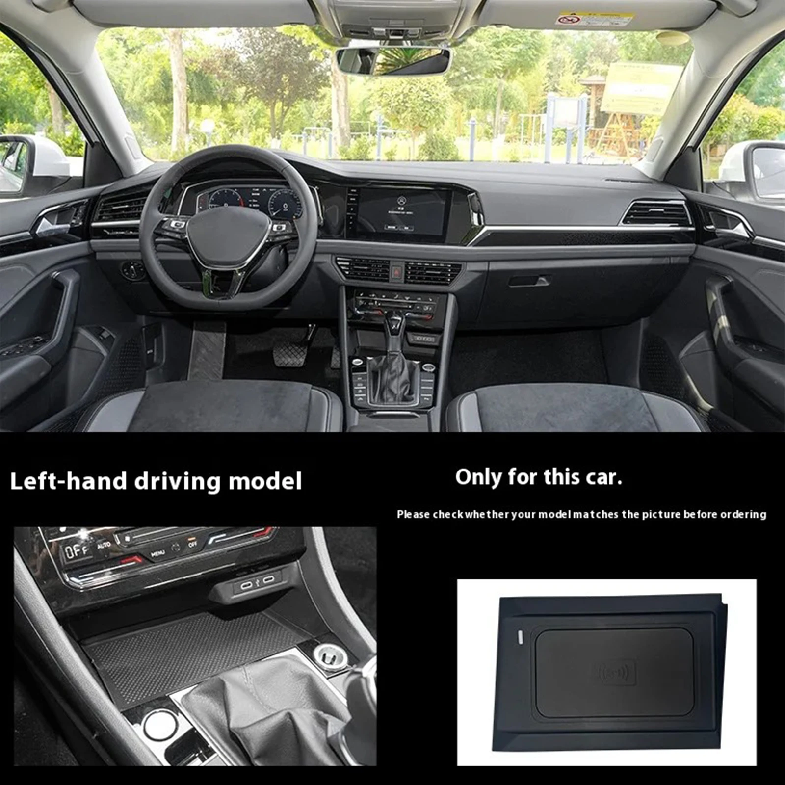 15W Wireless charger,Special on-board QI phone fast charging panel Car Accessories For Volkswagen Jetta Sagitar Vento 2019-2021