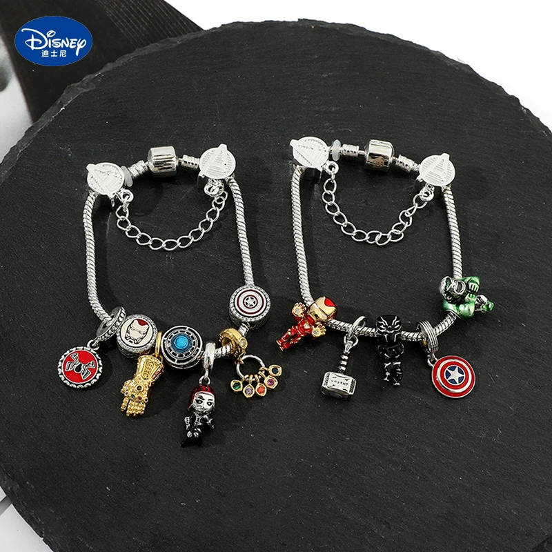 Superhero Marvel Avengers Infinty Stones Mjolnir Thor Hammer Iron Man Captain America Spiderman DIY Crystal Beads Charm Bracelet