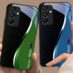 Creative Curve Double For Samsung Galaxy A15 5G 54 4G 51 50 24 35 90 71 12 51 53 52S 80 22 34 Black Tempered Glass Phone Case