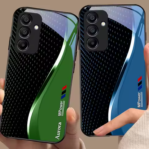 Creative Curve Double For Samsung Galaxy A15 5G 54 4G 51 50 24 35 90 71 12 51 53 52S 80 22 34 Black Tempered Glass Phone Case
