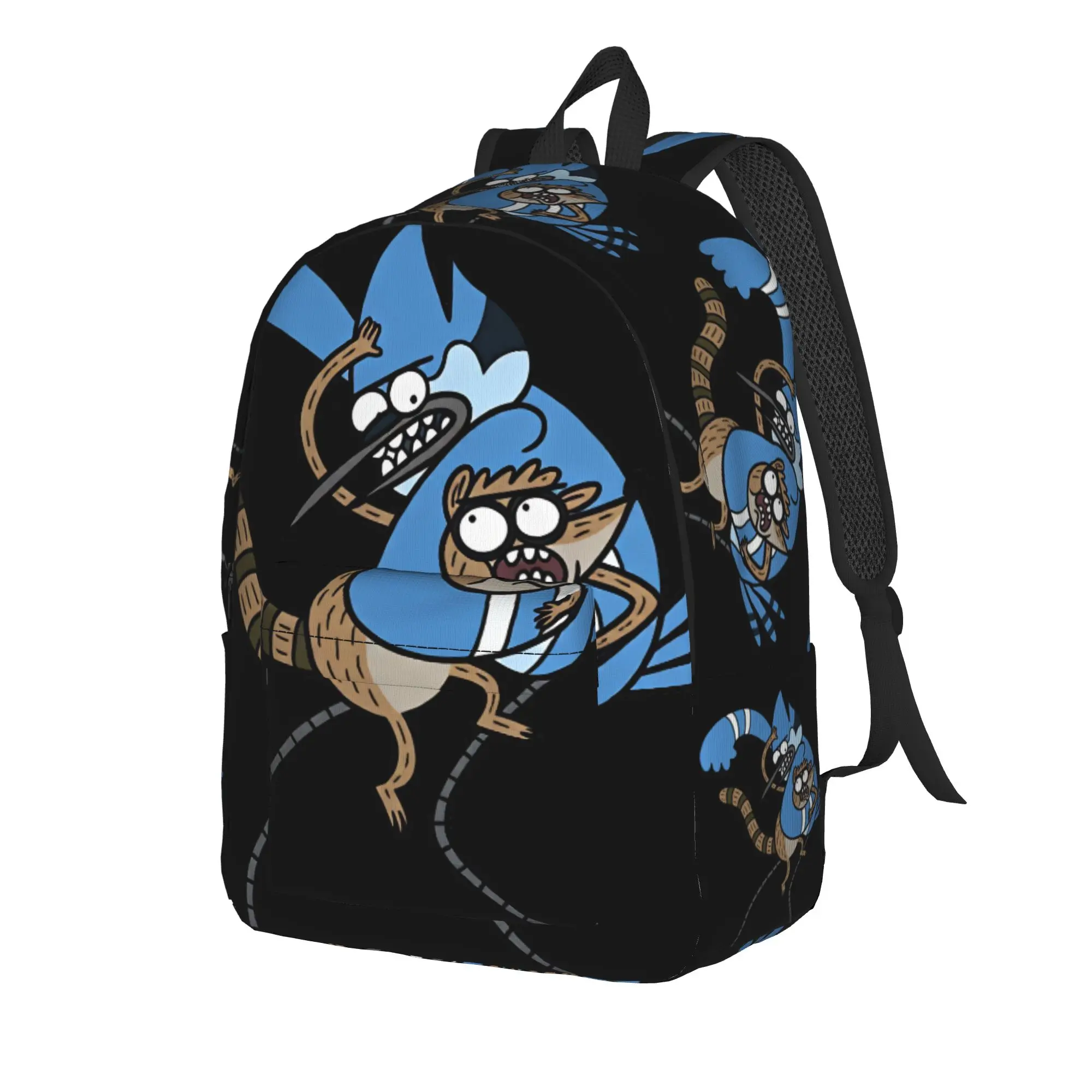 Mordecai And Rigby Regular Show Cartoon Characters Backpack  Daily Backpacks Male Design Durable School Bags Fashion Rucksack