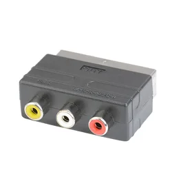 6PCS 21Pin Scart Adaptor AV Block To 3 RCA Phono Composite S-Video with In/out Switch Scart Adaptor AV Block