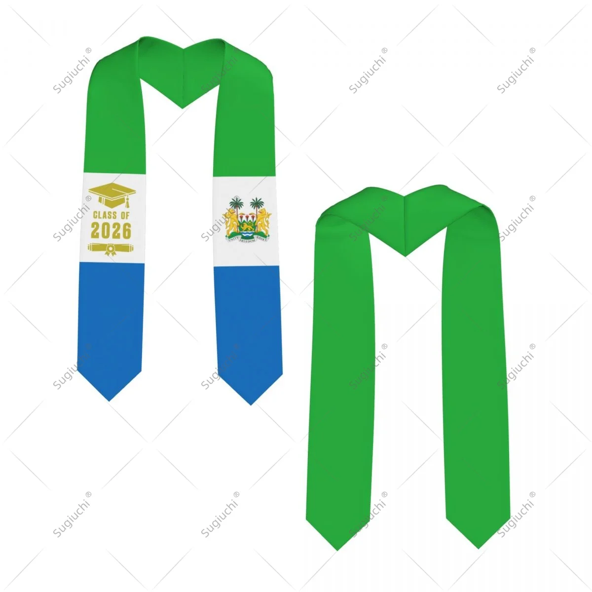 

Sierra Leone Flag Class Of 2026 Graduation Stole Sash Scarf For International Students Proud Ceremony Adult Unisex