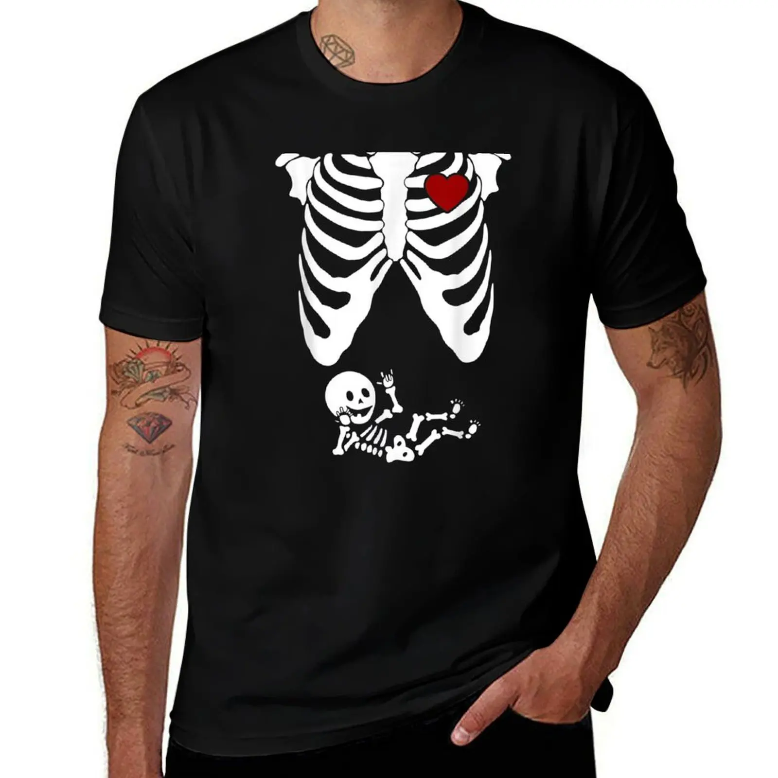 Skeleton Halloween T Shirt Baby Maternity Funny Costume T-Shirt Big and Tall Basic Tee Shirt T-Shirt