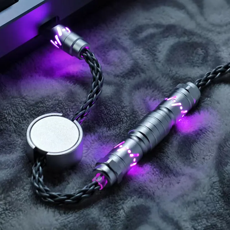 Custom Hiomu Glowing Hollow RGB OCC Copper Aviator Cable, 8K Data & Charging Line for Magnetic Axis Keyboards Gift