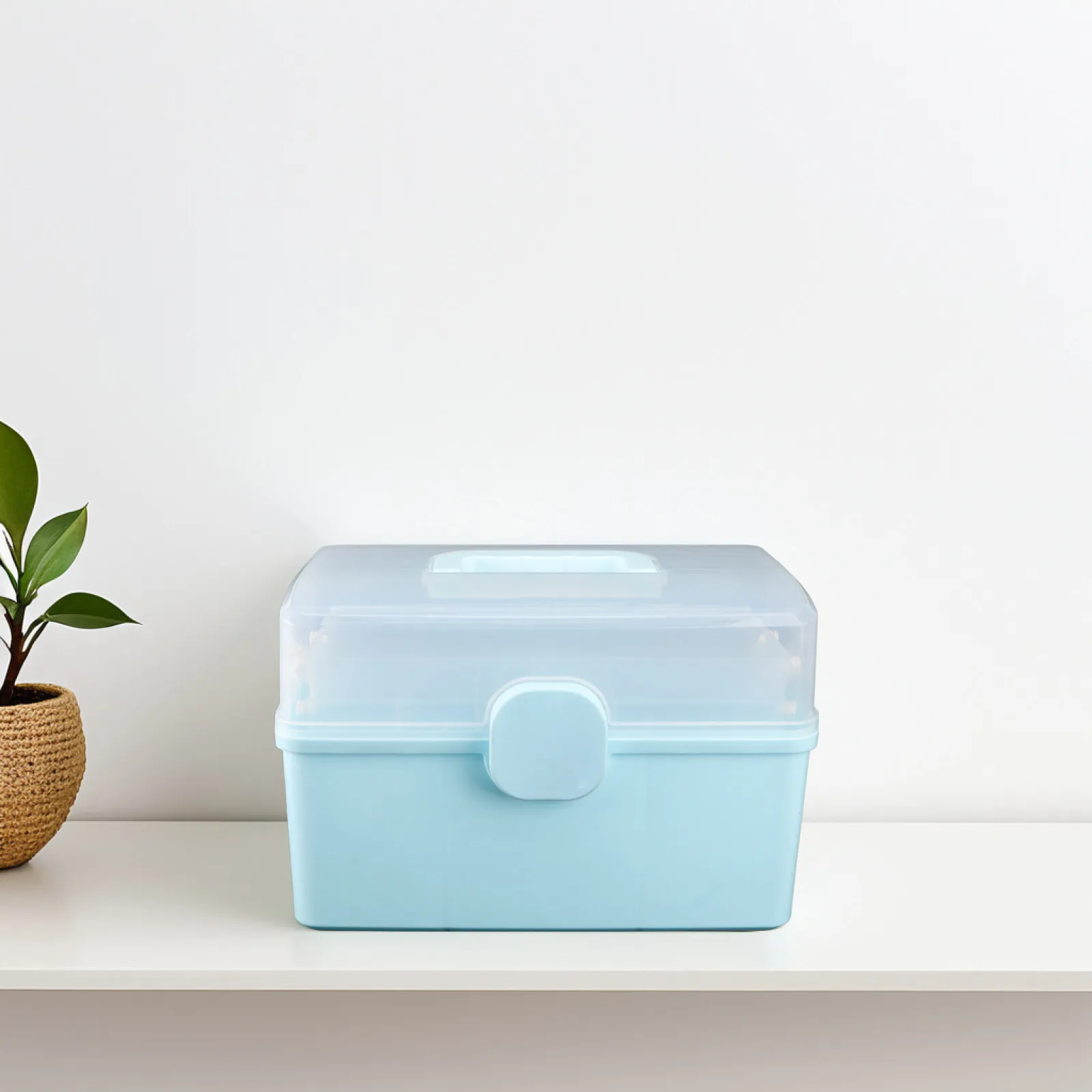 Handheld Medicine Box Plastic Storage Portable First-Aid Case Multi-Layer Organizer Rotatable Buckle Moist-Proof Shockproof