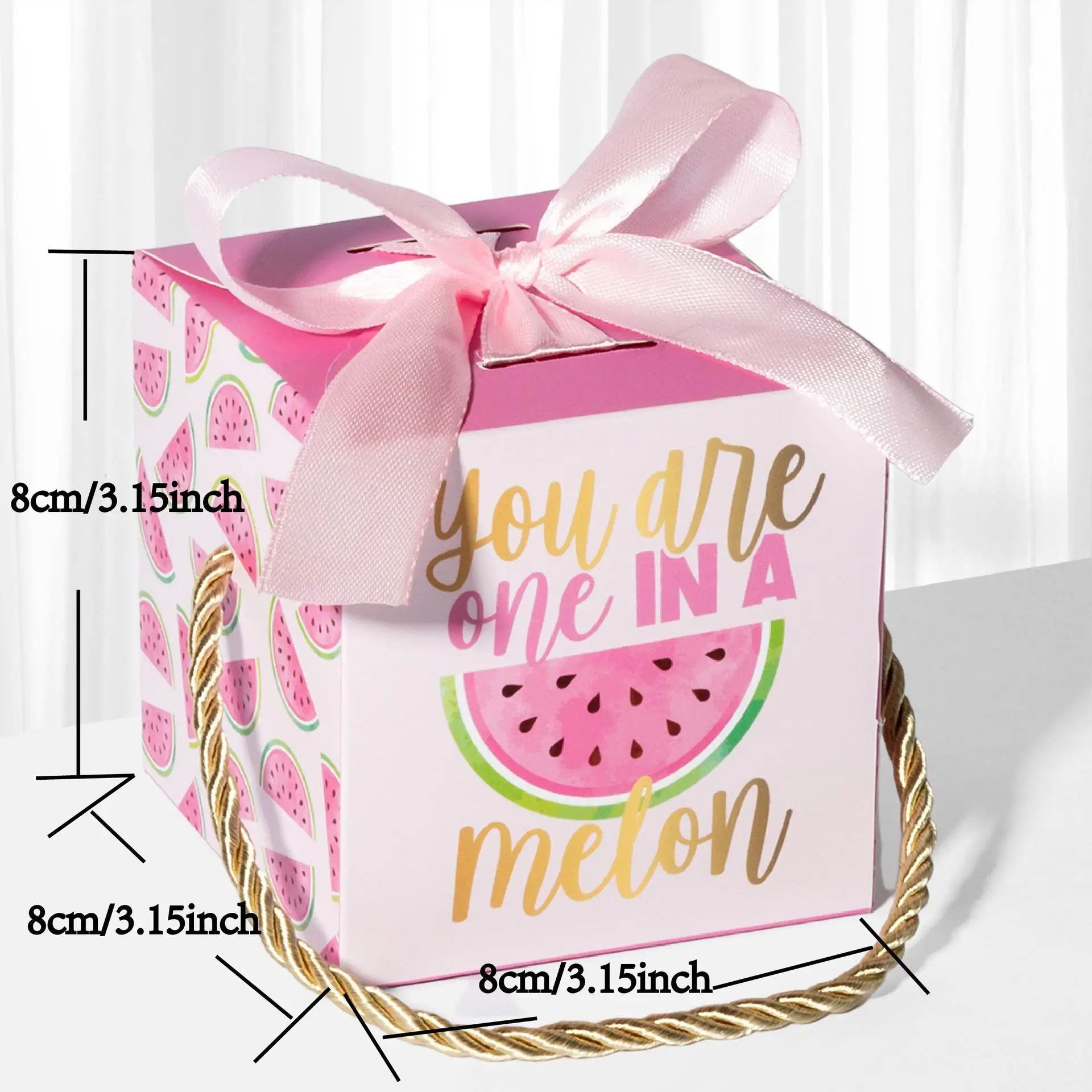 12/24/36pcs Summer Fruit Series Candy Box Pink Watermelon Gift Packaging Box Birthday Party Gift Box Festival Supplies Paper Box view 2