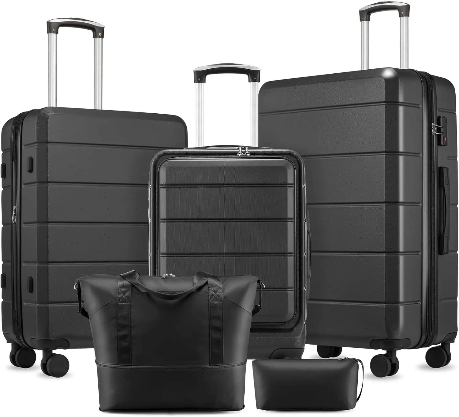 

5-Piece Hardside Luggage Set, Spinner Wheels, TSA Lock, Includes Tote Bag