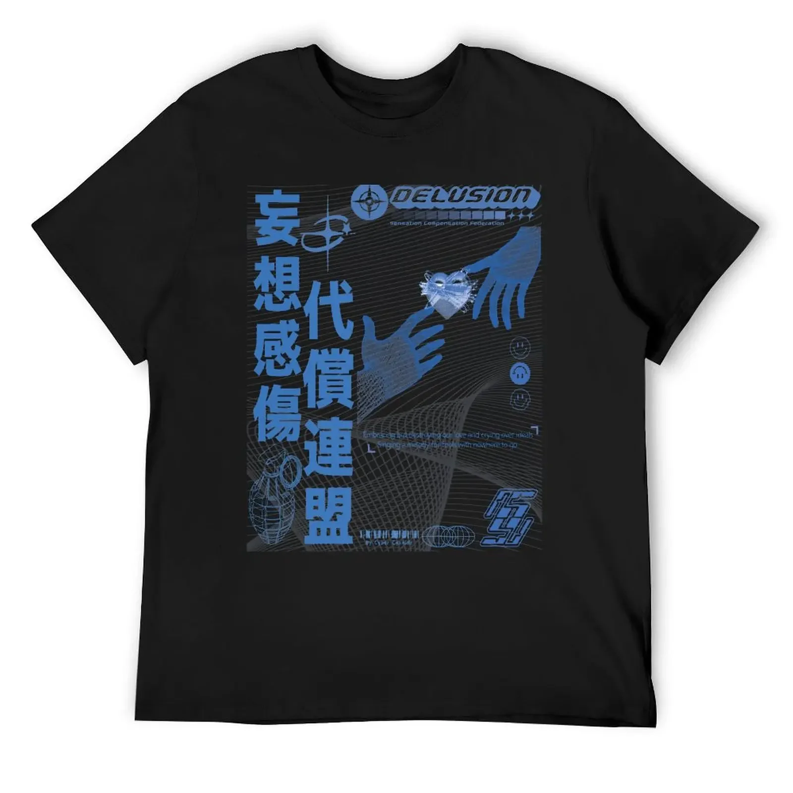 Cybercore Y2k Delusion Sensation Compensation Federation Design T-Shirt street wear summer top funny t shirts for men