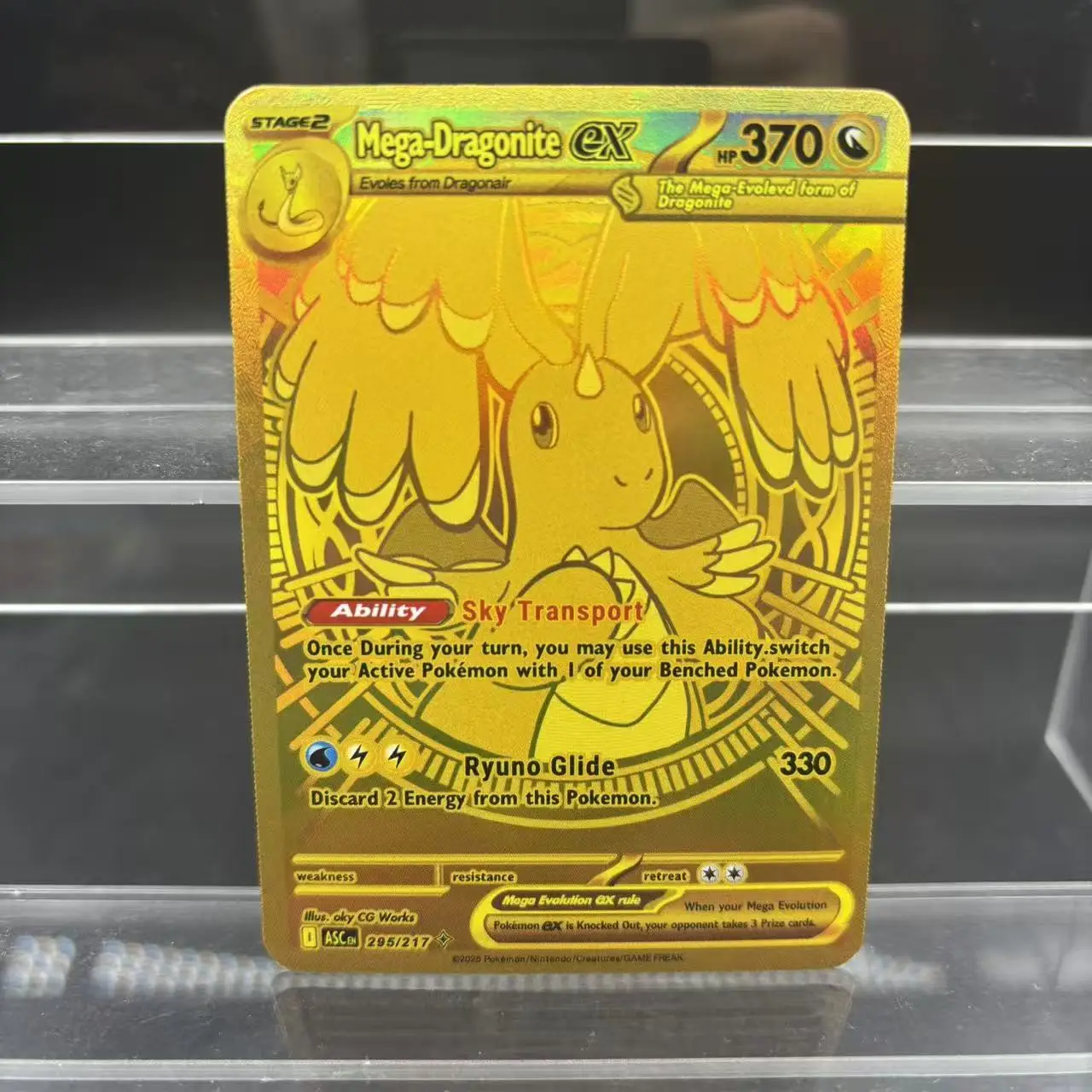 3개/세트 PTCG 메가 겐가르 드래고나이트 호울루차 영어 플래시 카드 뮤츠 리자몽 DIY 자체 제작 애니메이션 컬렉션 카드