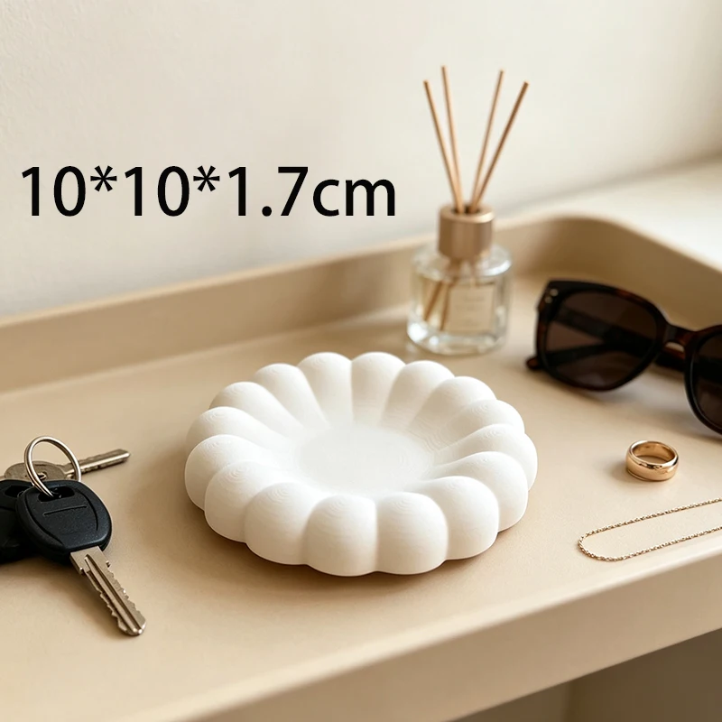 3D Printed Cloud‑Shape Jewelry Trinket Tray Bubble Petal Ring Dish Desktop Figurine Organizer for Earrings Bracelets Table Decor