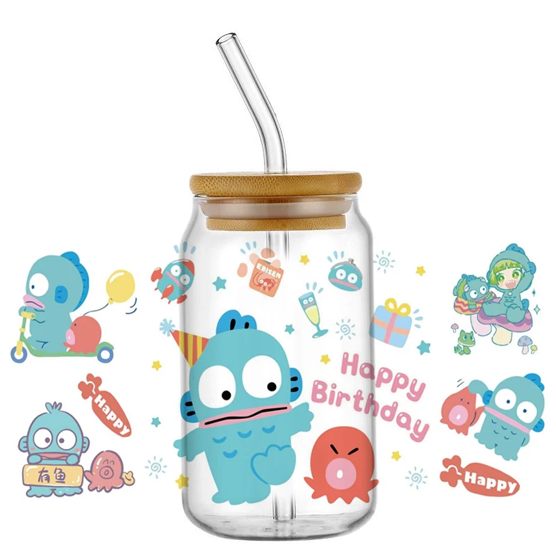 

Новый ‌ Kawaii Hangyodon 3D наклейка УФ DTF чашка обертывания для 16 унций водостойкая переводная наклейка очки мультяшная рыба DIY кружка наклейка для телефона