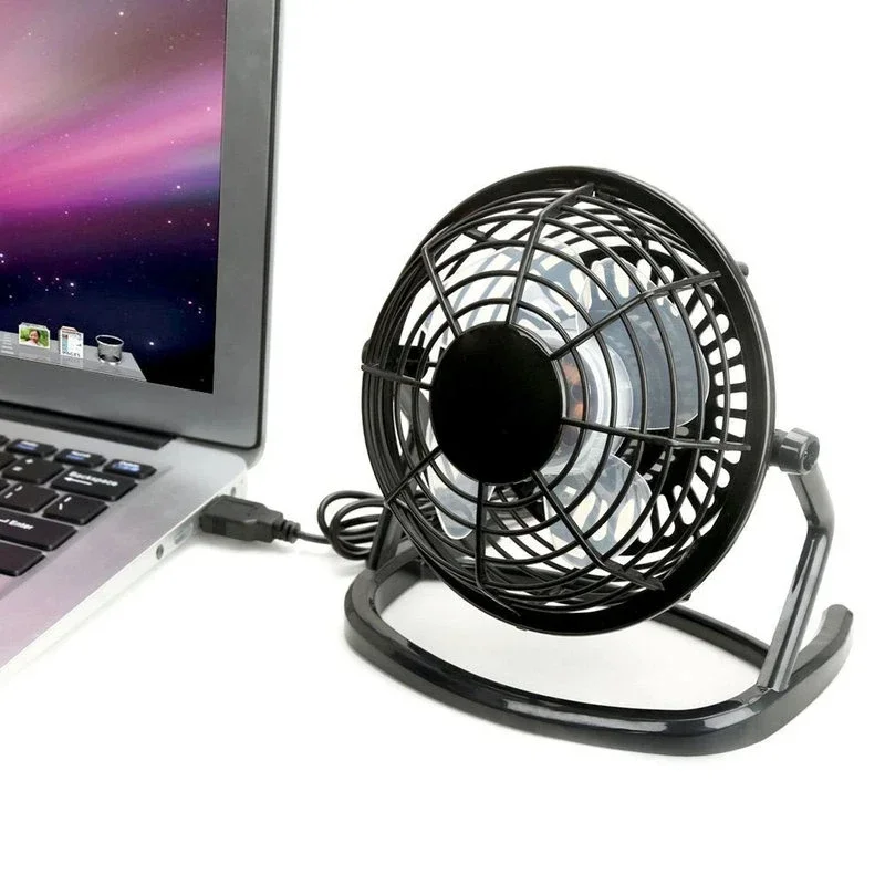 USB Silent Fan Desk Cooler for Laptop Notebook Desktop PC Office Summer Cooling Fan 4 Blades Rotatable USB Mini Fans Socket