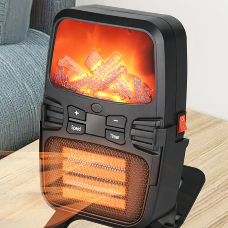 Pemanas Inframerah Listrik Konsumsi Rendah 500W Pemanas Linear Timer Layar Api Perapian Portabel Ruang Ruang Radiator Hangat