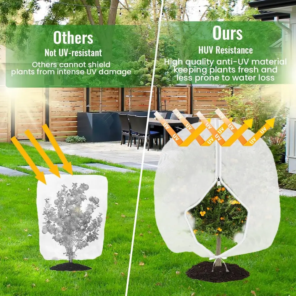 Fruit Tree Netting Bird Protection with Zipper & Drawstring, Garden Bird Netting Protective Cover Nets, Insect Mesh Net