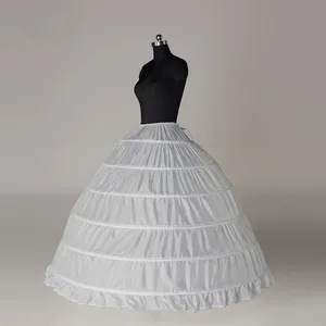 6 Hoop Crinoline Black White Long Wedding Petticoat Ball Dress Underskirt Skirt Half Slide Wedding Accessories Main Main Sales Sabbath for Wedding Dress - №1