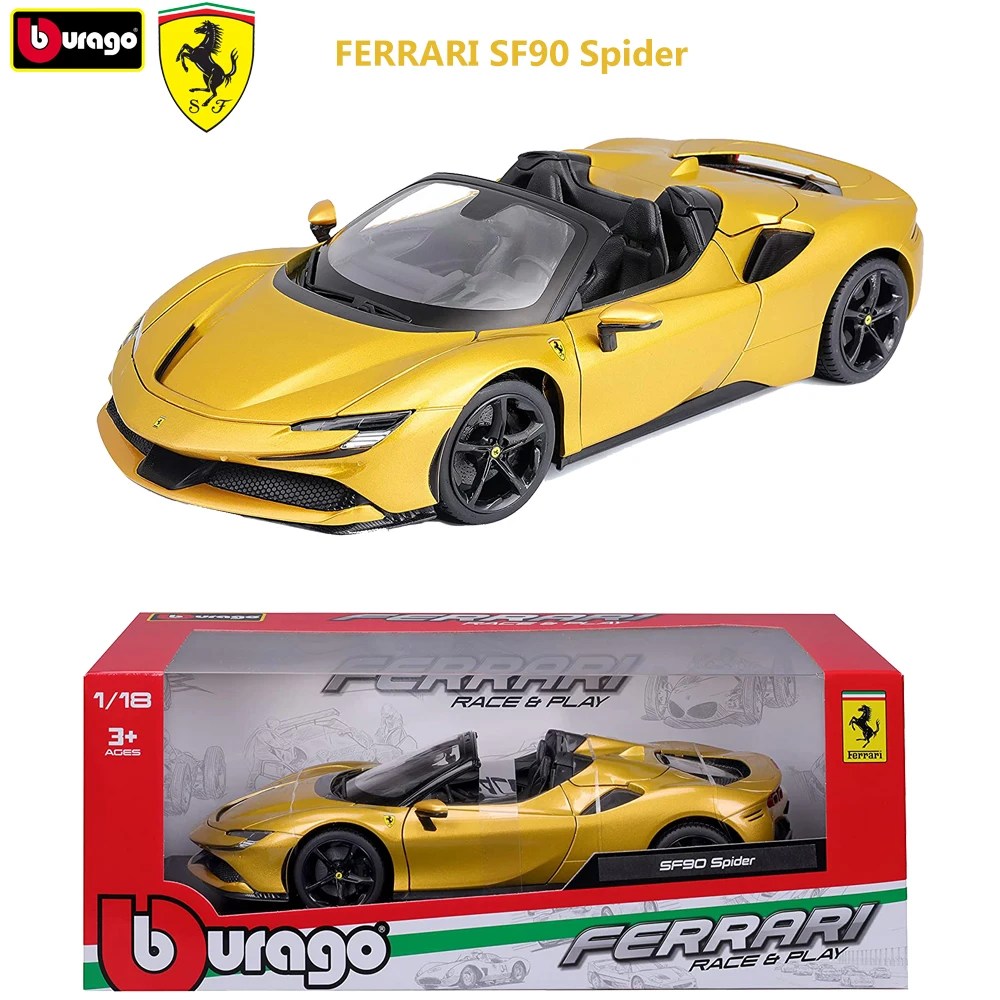 

Bburago FERRARI SF90 Spider Car Model Roadster 1:18 Alloy Diecast Cars Toys Vehicle Collections For Adults Childrens