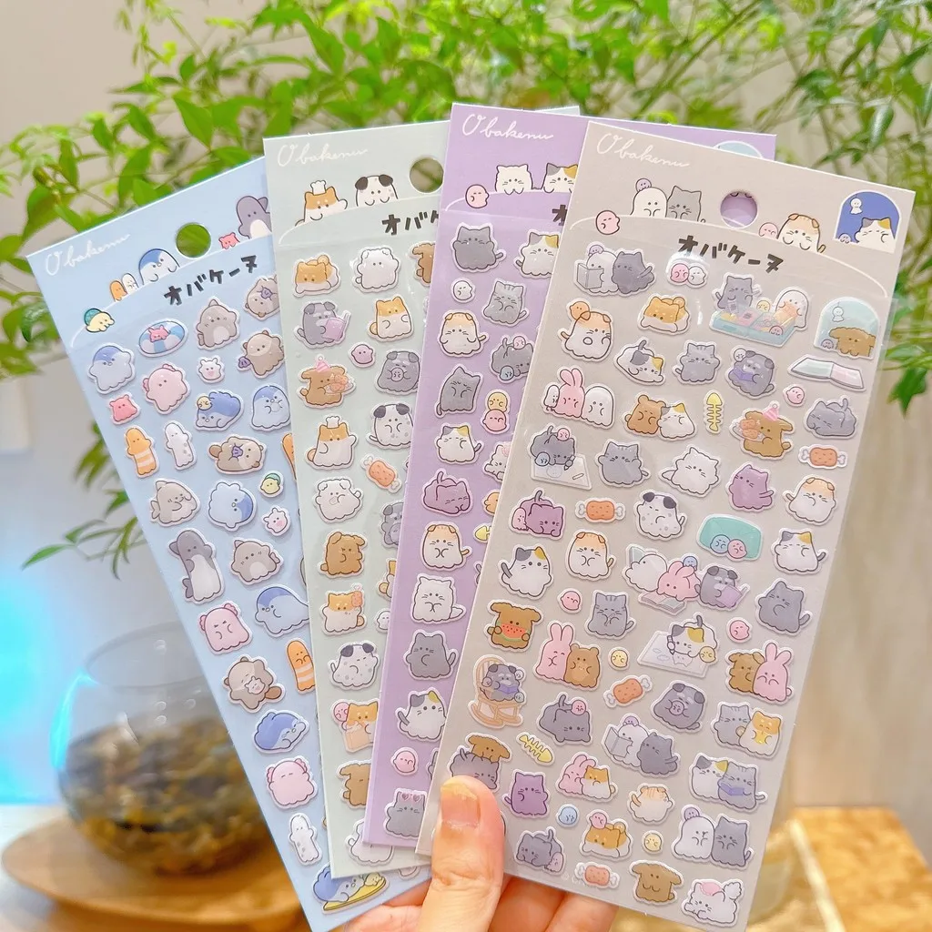 

Authentic Youyou Family 3D Crystal Stickers (4 PCS) Cute Cartoon Kids' Reward Decals for Phone Embellishment AnimeWorlds Store