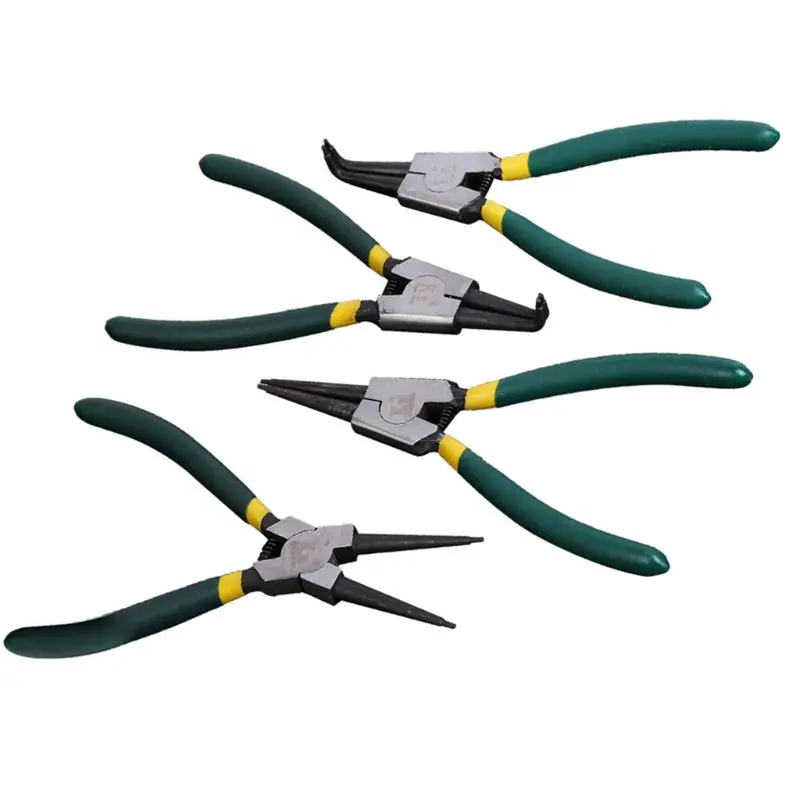 

4pcs Heavy Duty 7" Circlip Pliers Set External Internal Ring Plier Straight Curved Retain Electric Working Hand TOP ones