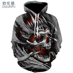 Man Skull 3d Hoodies Fashion Streetwear Woman Sleep Top Unisex Sports Wear