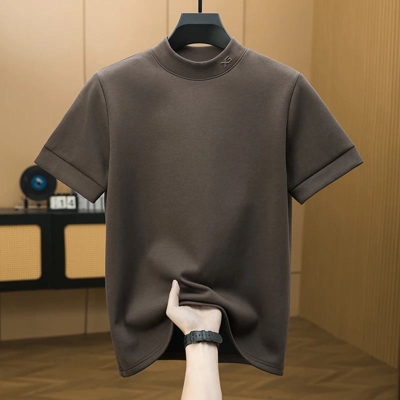 

Мужская футболка Mamba Cotton с коротким рукавом и воротником-стойкой, повседневная, свободного кроя, в городском стиле, из смесового полиэстера