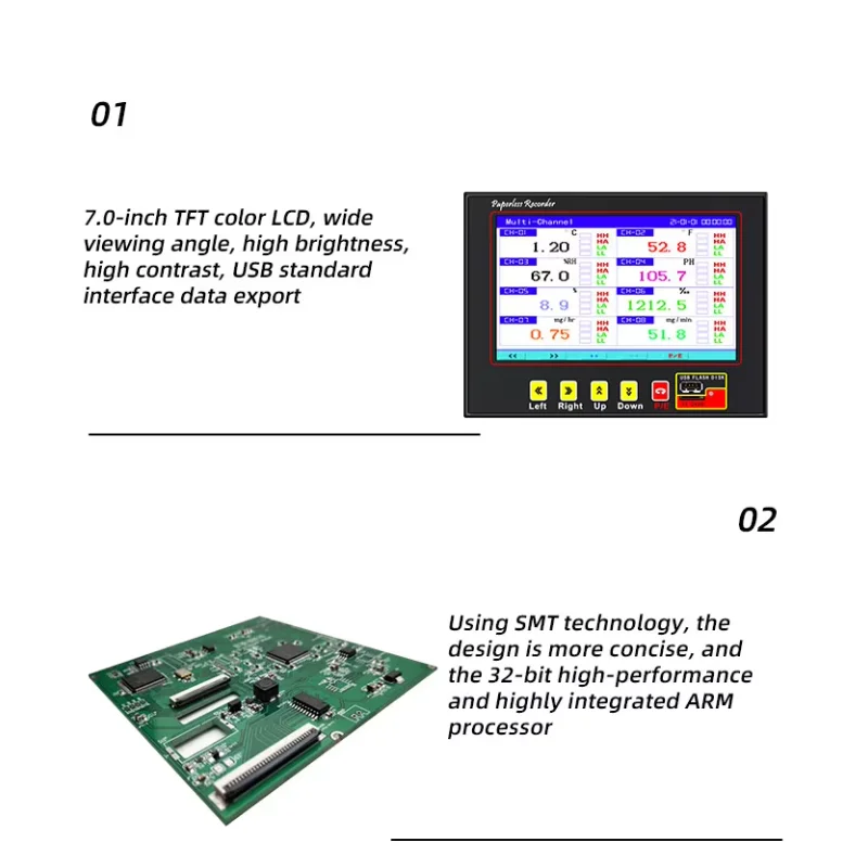 KH800G Digital Industrial Temperature Data Logger High Precision 4-20ma 48 Channels 48 Rs232 Multi-Use Paperless Recorder