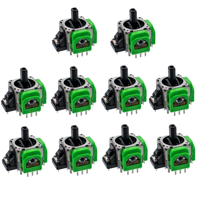 

10 Piece For PS5 Hall Electromagnetic Joystick Potentiometer Green Metal+Plastic Adjustable Electromagnetic IC Joystick