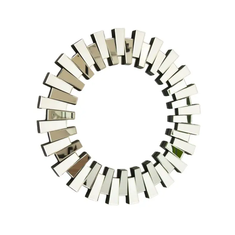 

32 Inch Wall-mounted Modern Decorative Circle Mirror, Irregular Shape, Ideal for Bathroom, Bedroom, Living Room, Corridor,