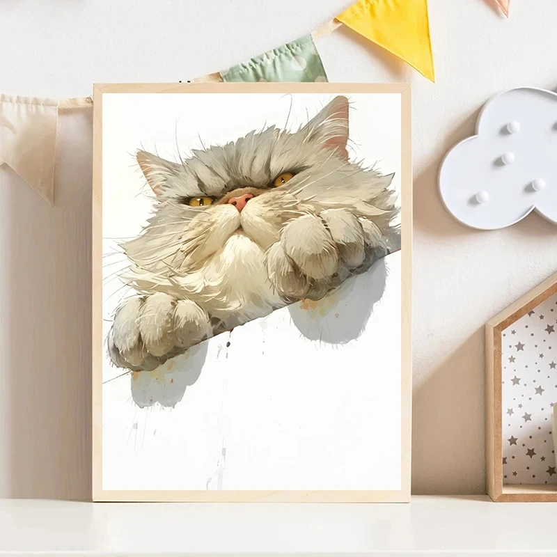Cartoon Funny Cats Exaggerated Expression Posters Prints Canvas Printing Modern Wall Art Picture for Kids Room Home Decor Gifts