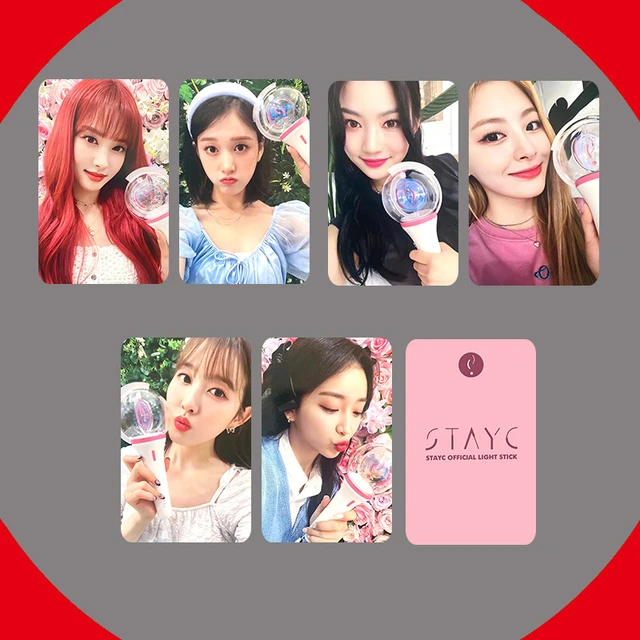 KPOP STAYC Lightstick Teddy Bear Photocards 6pcs Two-Sided Bright Film LOMO  Cards Yoon ISA SiEun Fans Collections - AliExpress