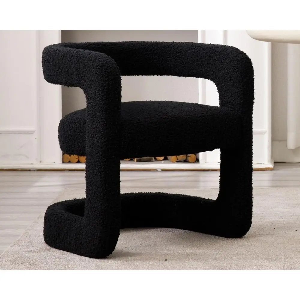 Upholstered Open Back Sled Base Dining Chairs, Comfortable Accent Chairs for Living Room, Bedroom, and Vanity Use