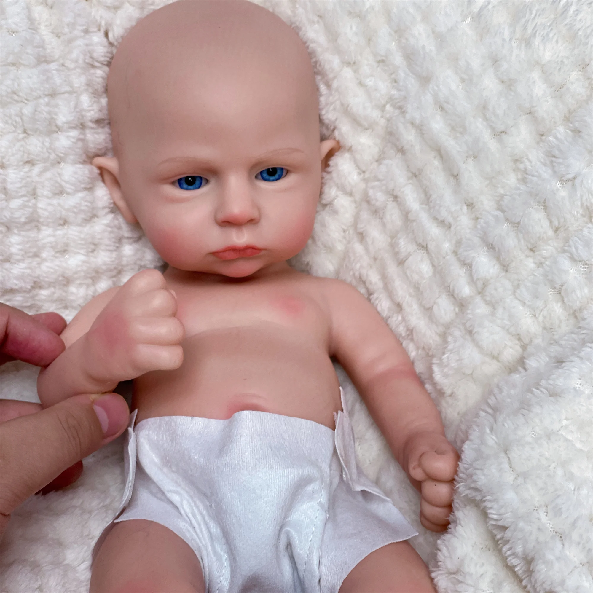 33CM Painted/Unpainted Silicone Boy Bebe Reborn Dolls Cameron Full Body Soft Solid Silicone Reborn Baby Doll Toys For Kid's Gift