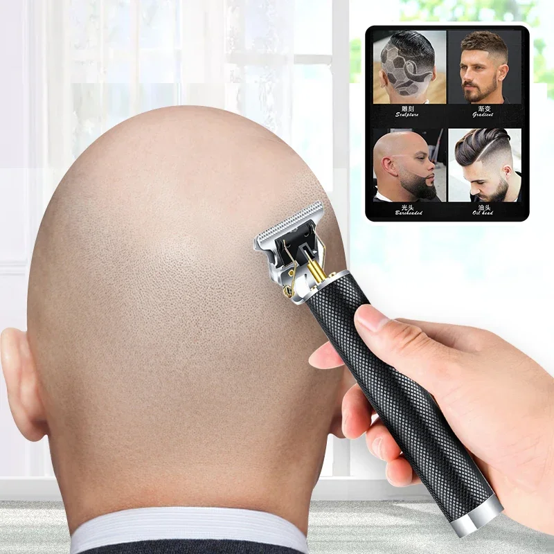 Retro Oil Head Hair Clipper for Salon Carving, Marking, and Push White Electric Hair Clipper