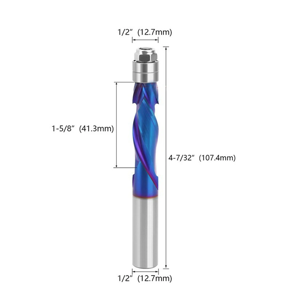 12 or 12 Steel CNC Router Bit with For Nano Blue Coating for Smooth Cutting and Extended Tool Life in Woodwork