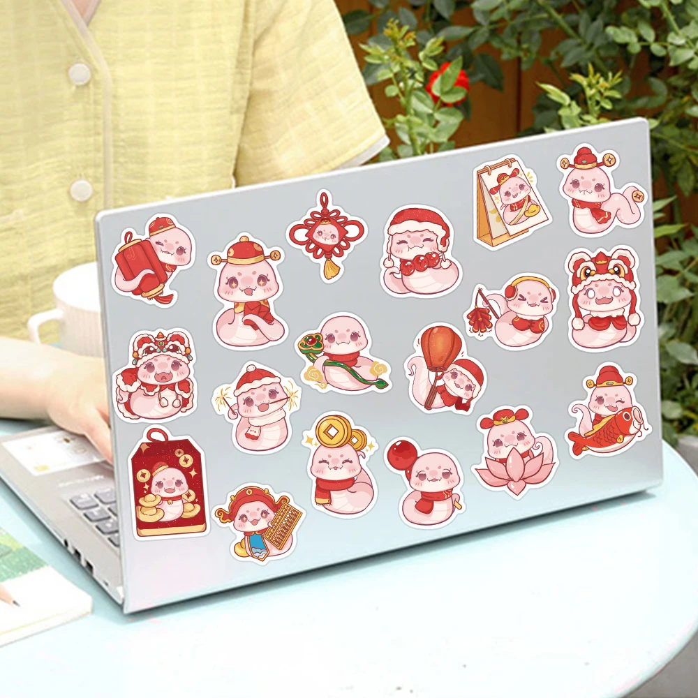 50pcs Cartoon Cute Red Snakes Stickers Decals For Phone Laptop Skateboard Notebook Aesthetic Waterproof Stickers Kids Toys Gifts